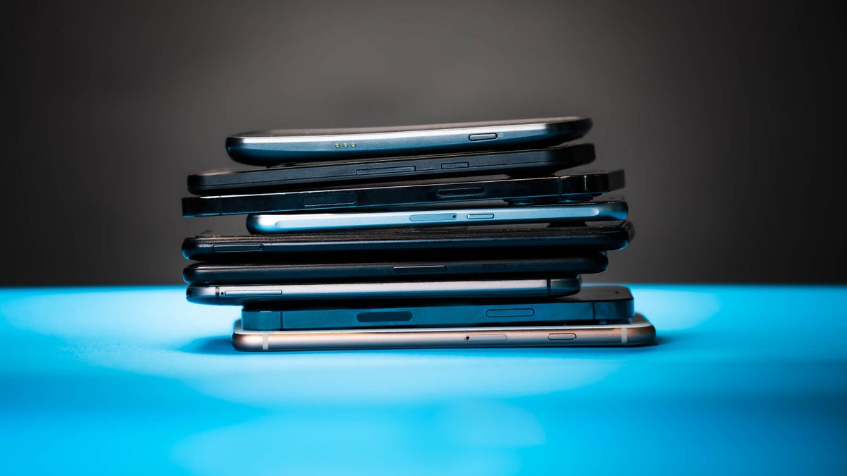 Stack of phones