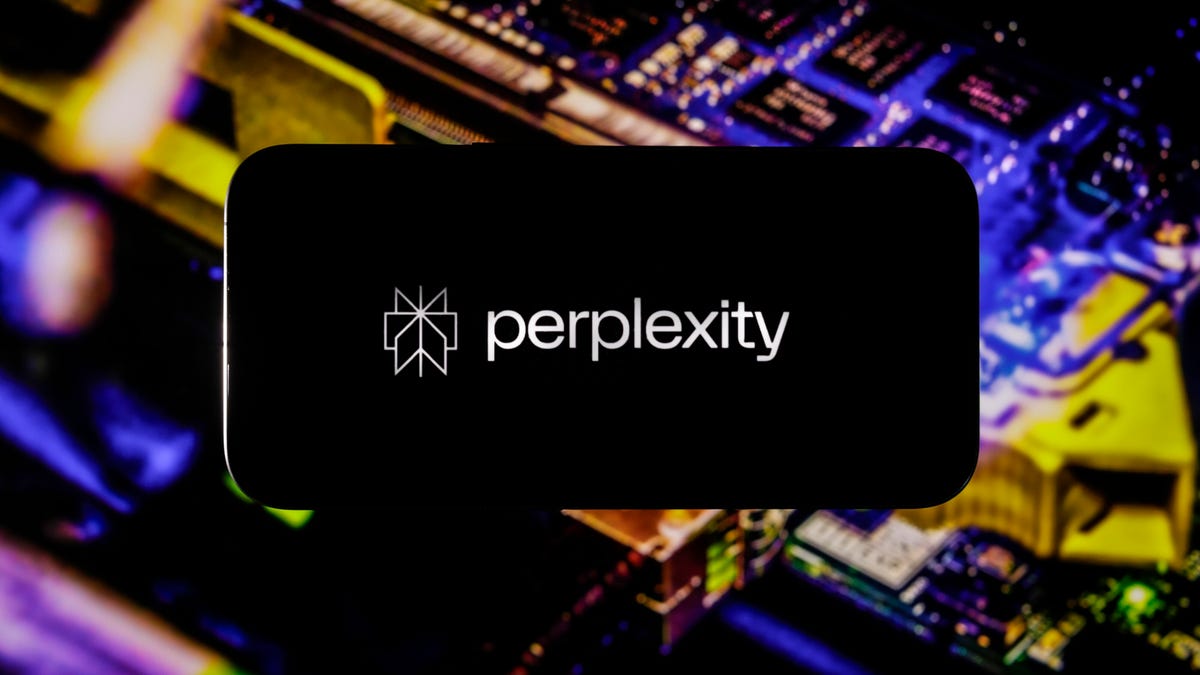 Perplexity AI logo on phone screen.