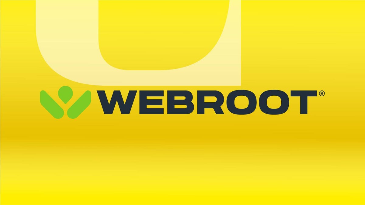 Webroot logo on a CNET background.
