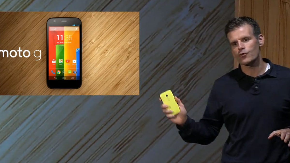 Motorola Mobility CEO Dennis Woodside introduces the Moto G.