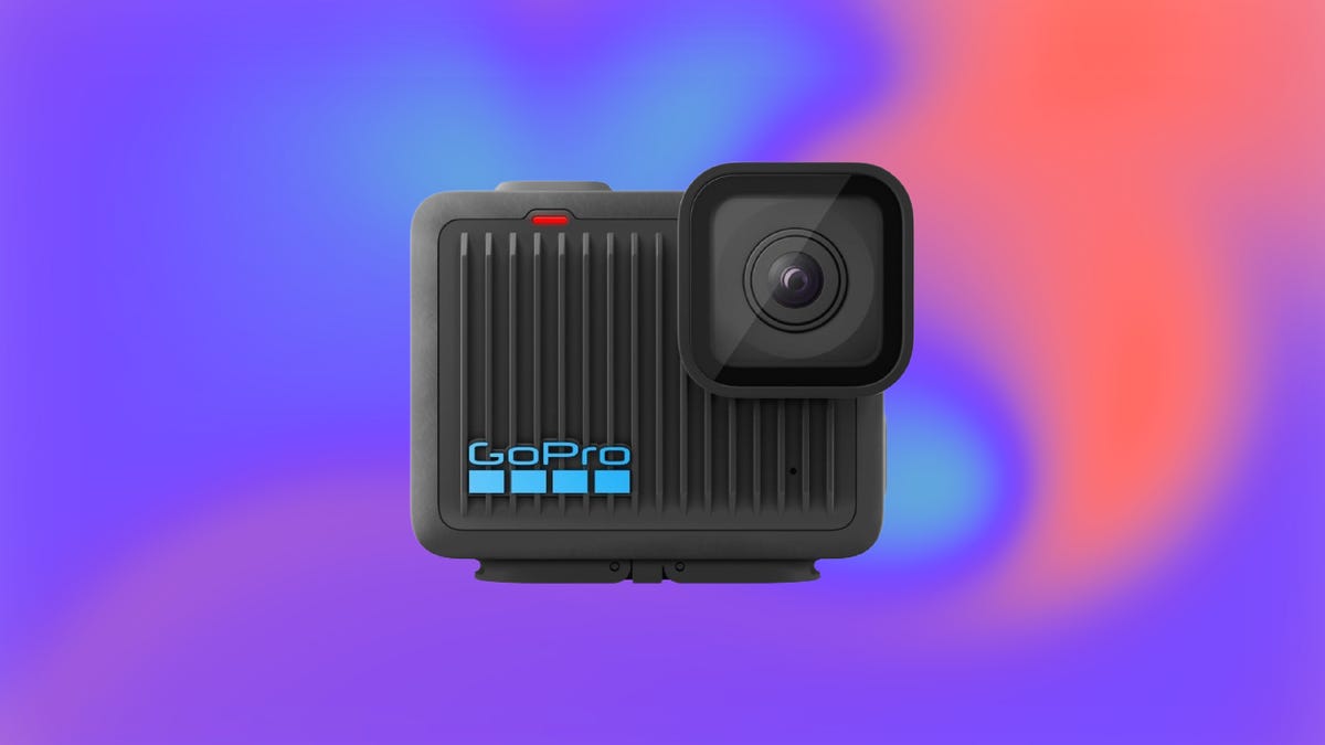 GoPro Hero on blue/red CNET Black Friday background