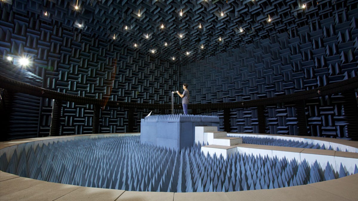 One of Apple's 17 different anechoic chambers, part of a $100 million research and development spend made years ago.