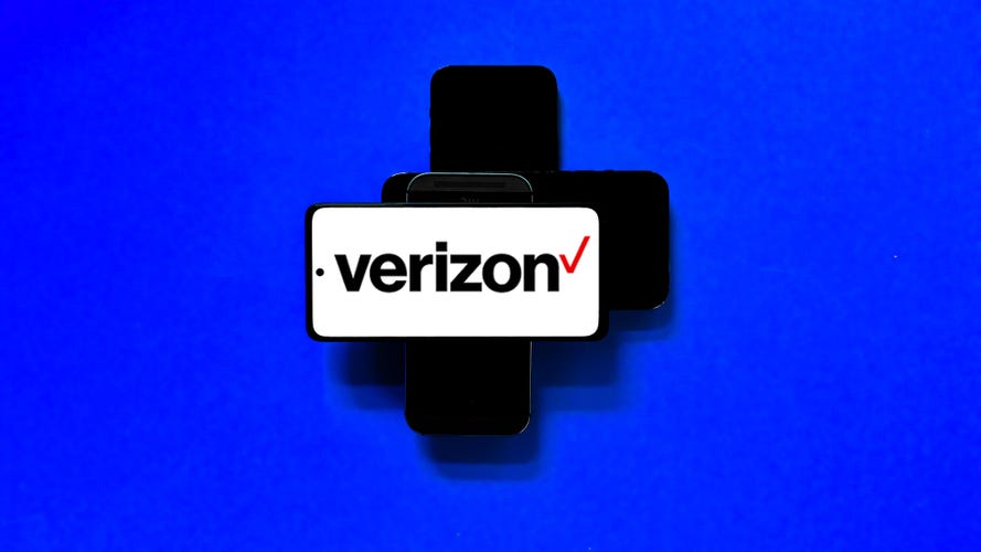 Verizon logo on a phone