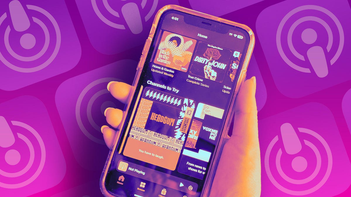 apple podcast app on an iPhone screen