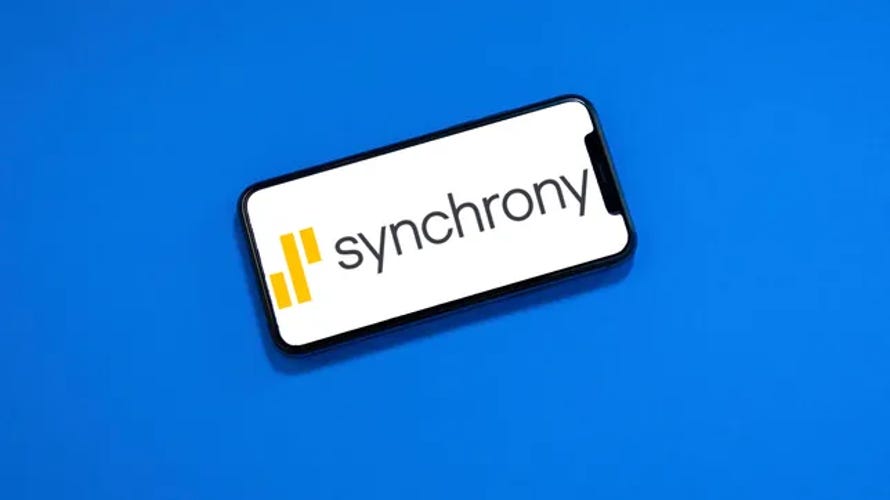 Synchrony Bank logo on a phone screen