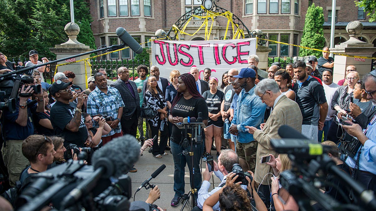 Protesters outside the governor's mansion in St. Paul, Minnesota, following the shooting death of Philando Castile.