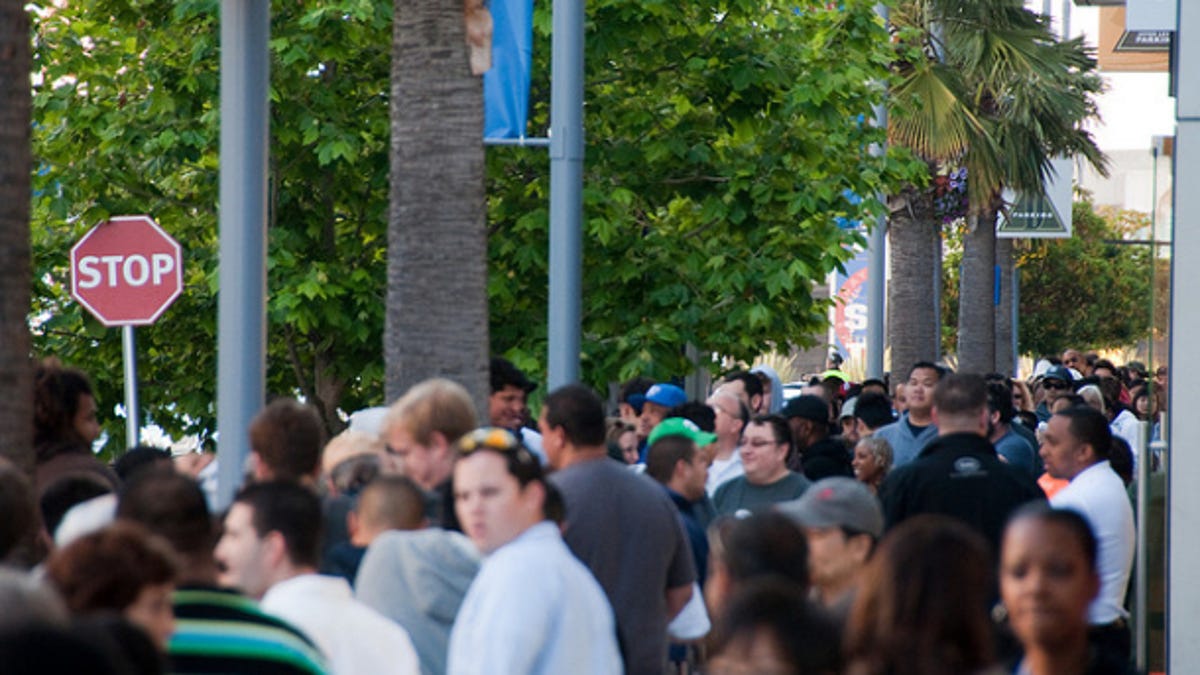 The lineup for the iPhone 3GS in 2009.
