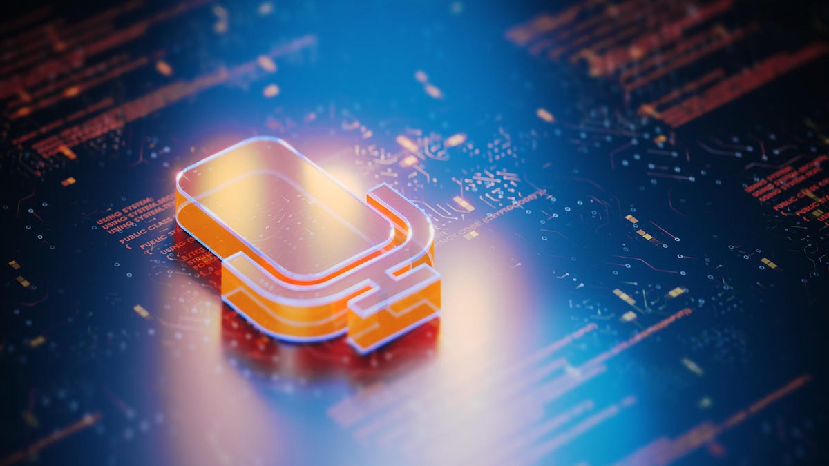 neon microphone on computer chip background