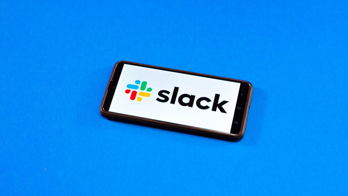 slack logo on phone
