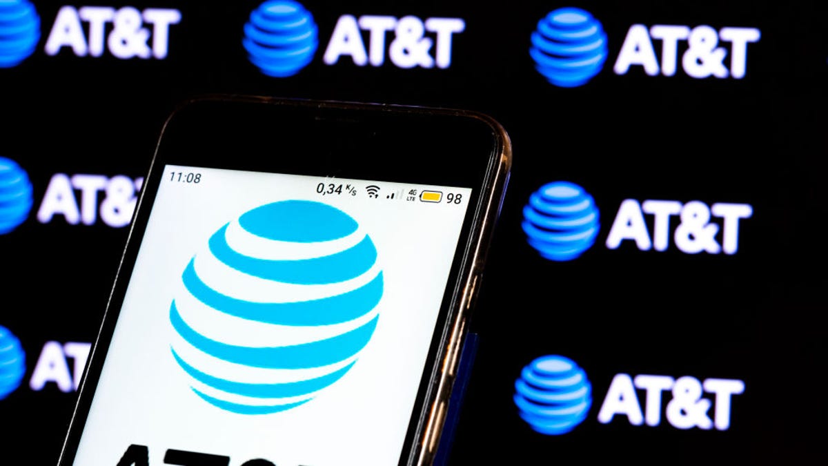 AT&T logo on a smartphone