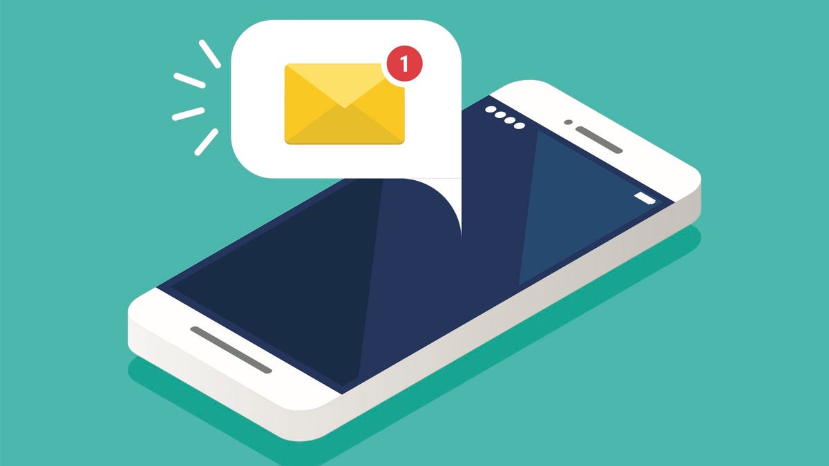 An illustration of a smart phone getting a new text message notification