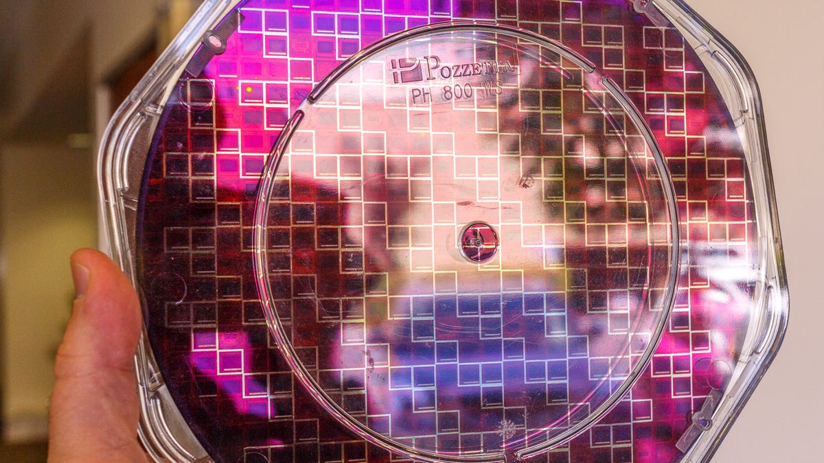 A wafer of hundreds of InVisage image sensor chips