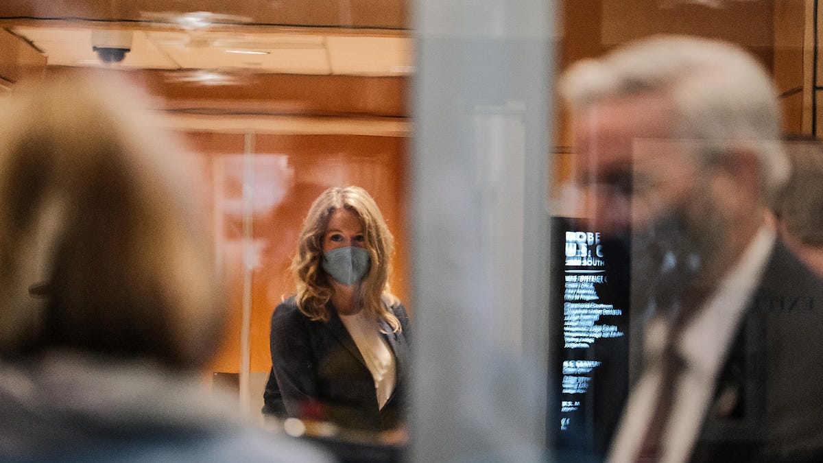 Elizabeth Holmes at the federal building