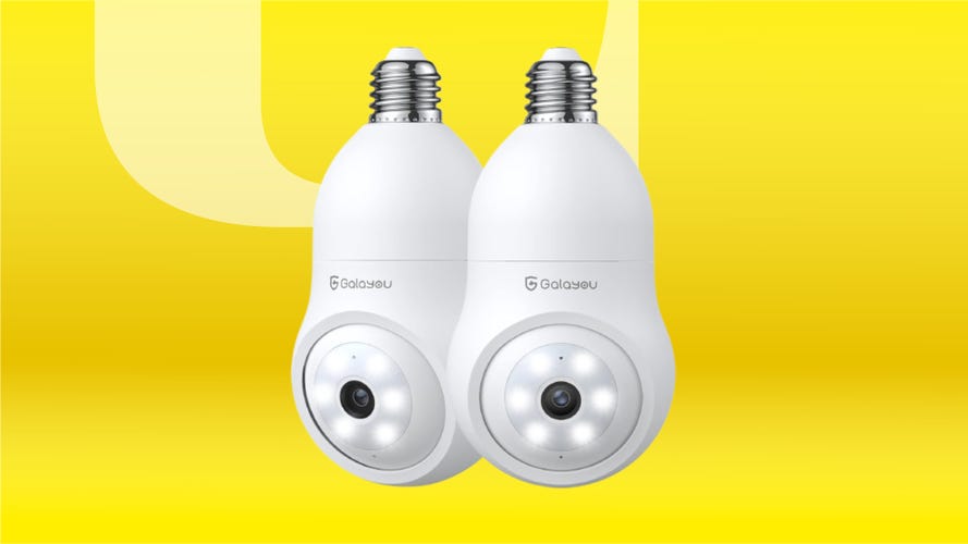 The GALAYOU camera bulbs against a CNET background.