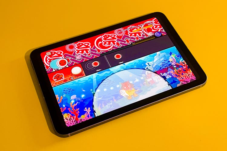 iPad Mini 6th gen on orange background