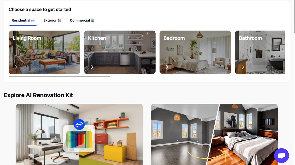 Renovate AI homepage