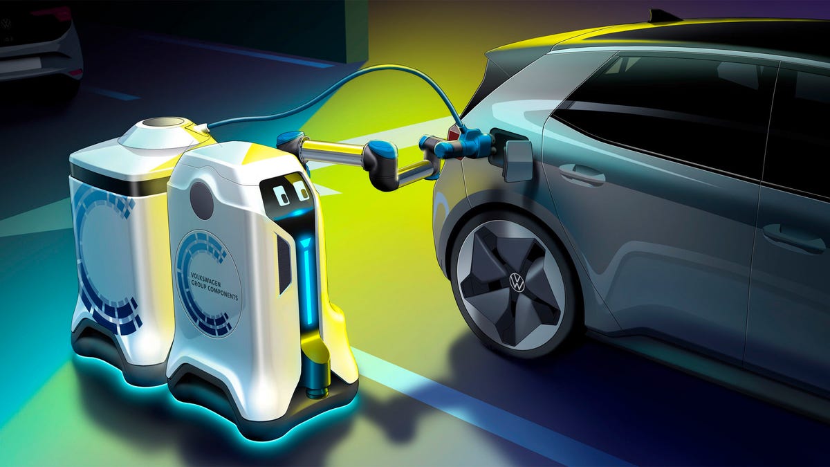 Volkswagen EV charging robot