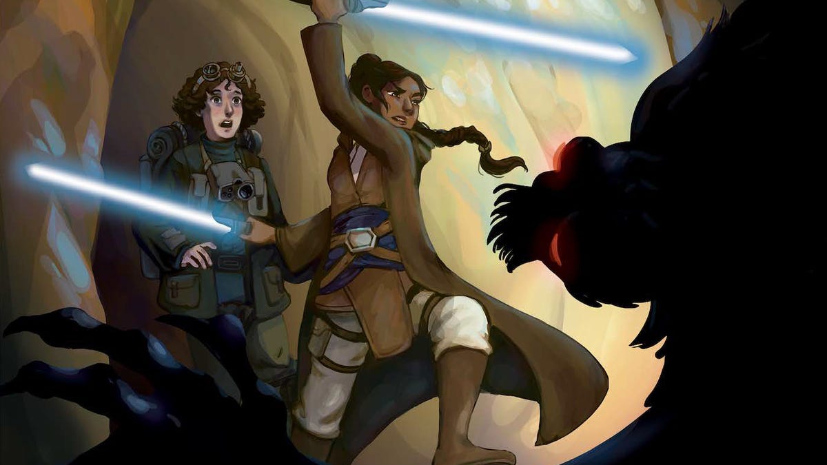 A Jedi wields two lightsabers on the cover for George Mann's Star Wars: Quest for the Hidden City