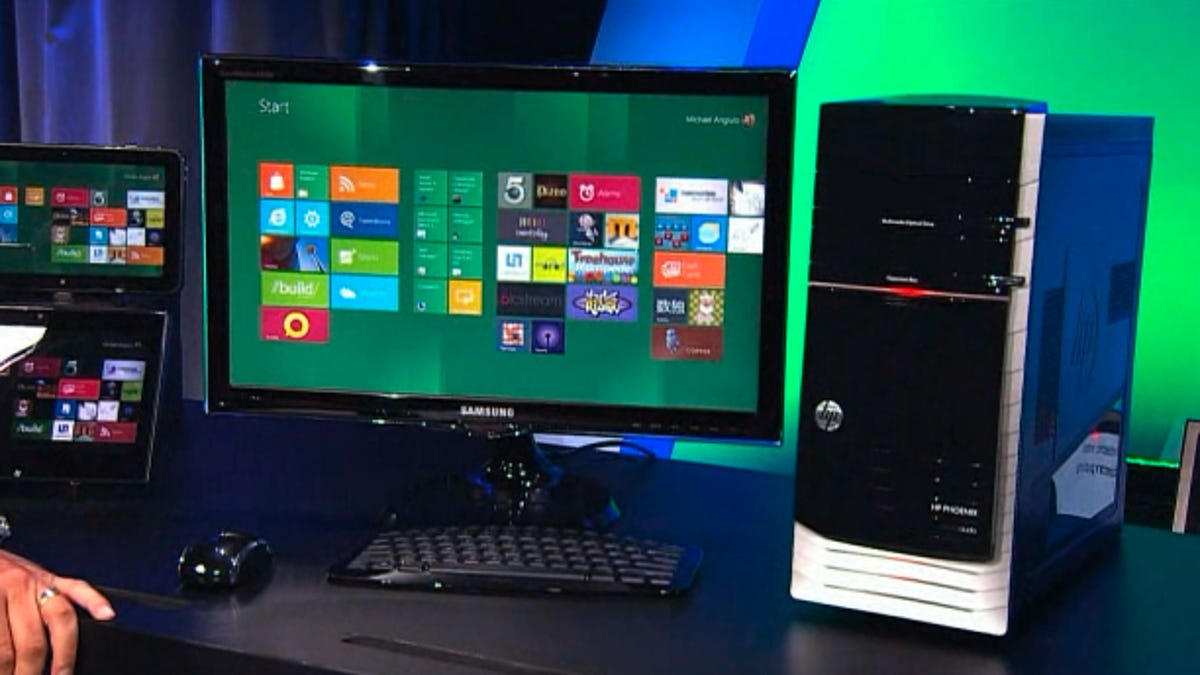 Windows 8 running on a desktop, just as it can run on a tablet, or notebook computer.