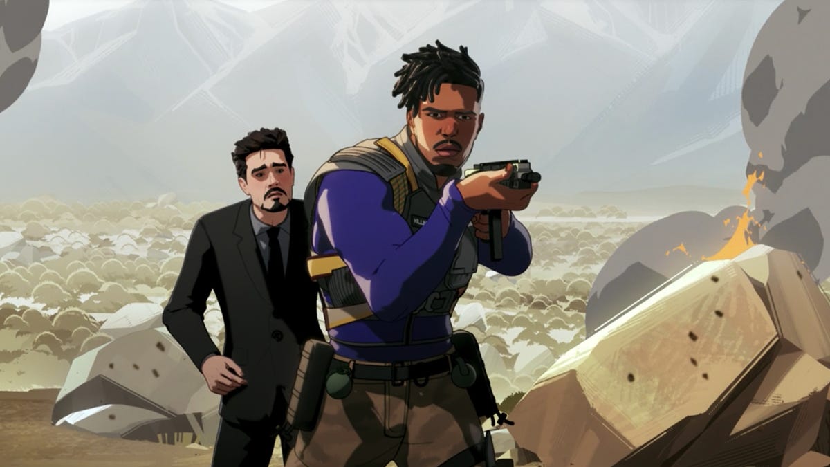 Killmonger and Tony Stark in Marvel's What If...?