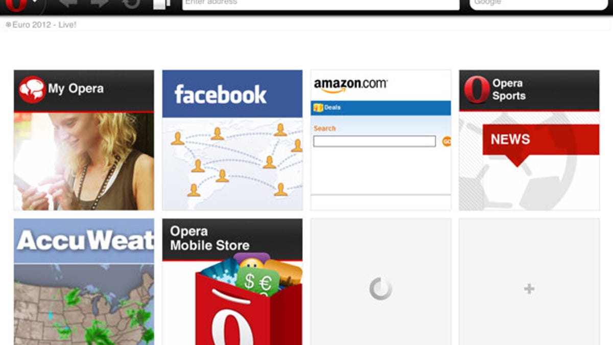 Opera Mini on iOS today shows Facebook as one of its pre-loaded "speed dial" bookmarks. Opera Mini relies on Opera's servers to process Web pages, sending a boiled-down and less interactive version to an iPhone or iPad.