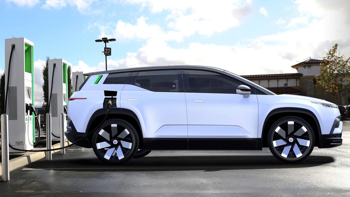 Fisker Ocean at Electrify America charger