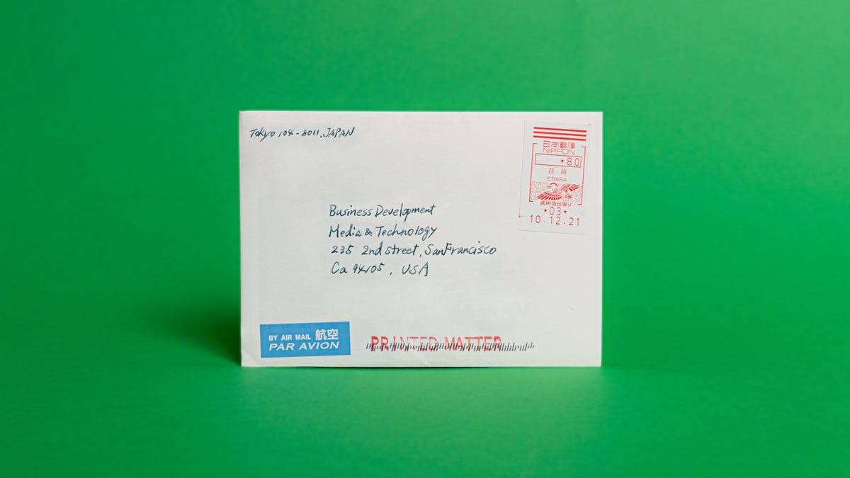 A picture of the front of a letter