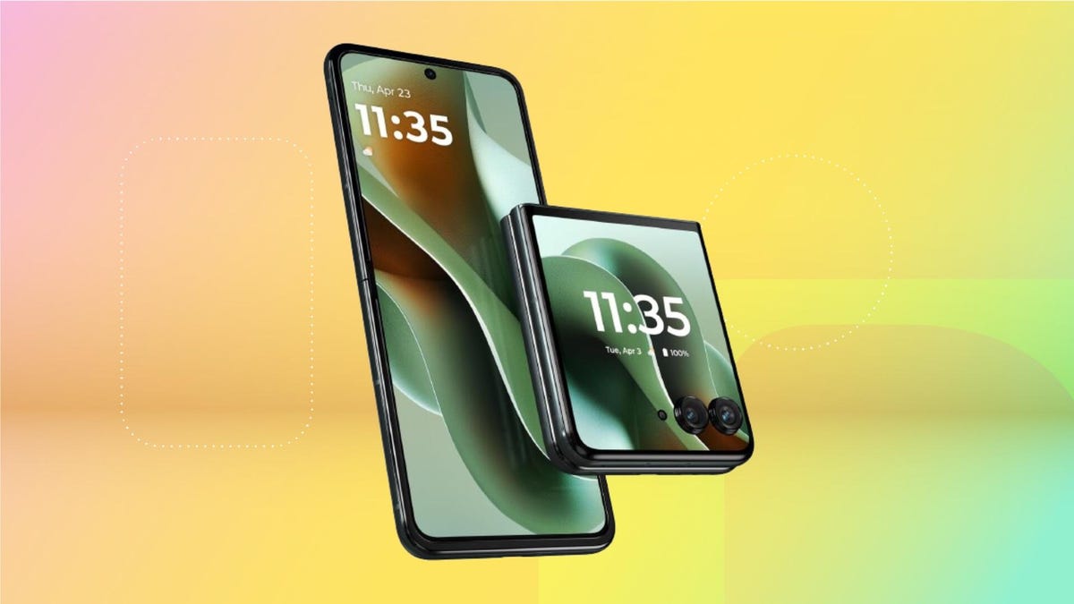 Motorola Razr Ultra 2025 open and folded in Pantone Scarab