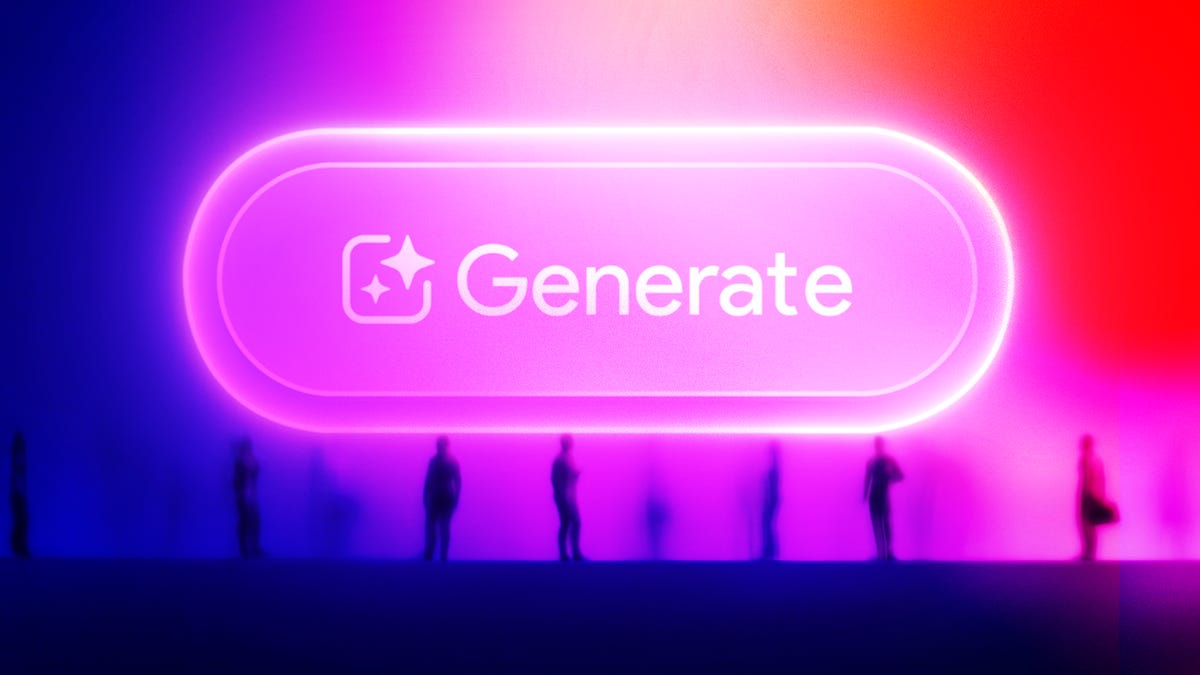 Neon button that reads "Generate"