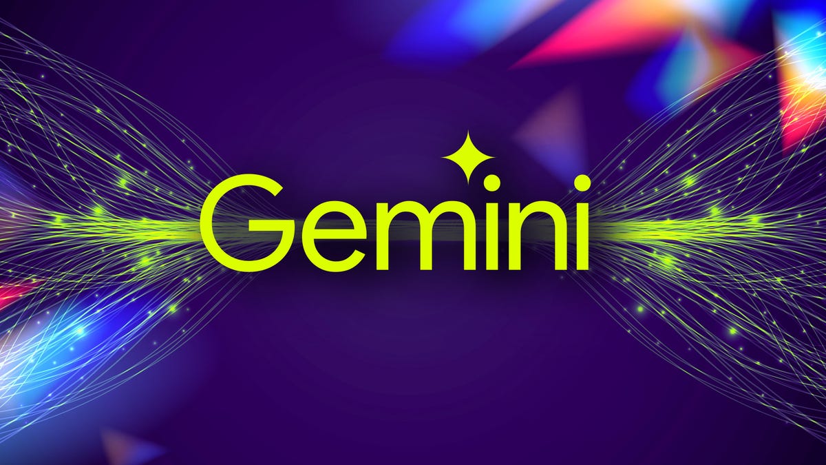 Google Gemini Logo with a web of data lines in the background