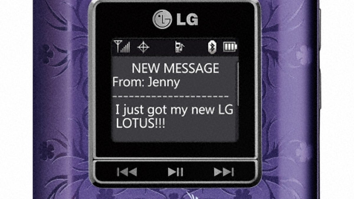 LG partners with Project Runway's Christian Siriano to develop a special scarf made just for the LG Lotus, seen here.