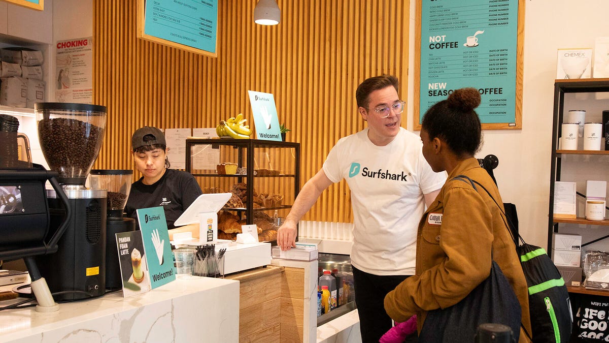 An image of people working at a NYC coffee shop.