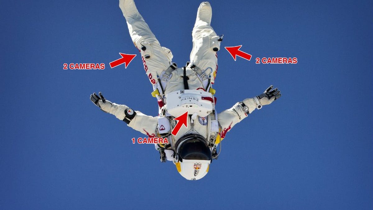 Felix Baumgartner with cameras