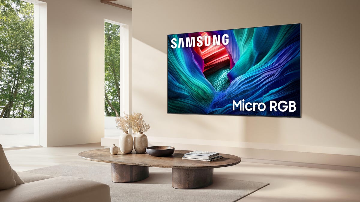 Samsung's micro RGB TV on a wall