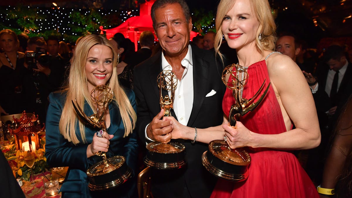 Plepler, Kidman and Witherspoon hold Emmys together