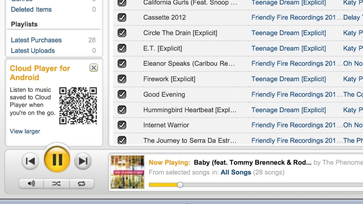 It's a bit of a hassle to access the Amazon Cloud Player in your iPhone's browser, but at least it works.