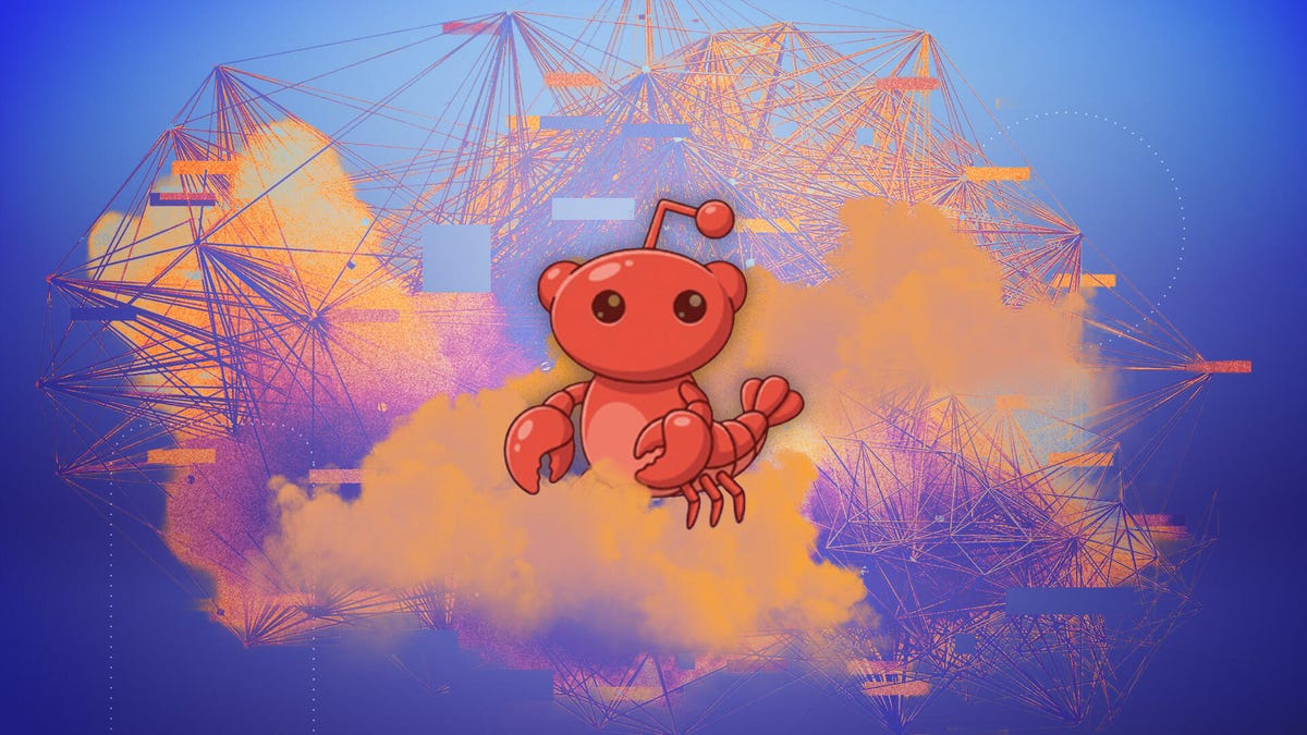moltbook logo (small cartoonish lobster) appearing in a fantasy background