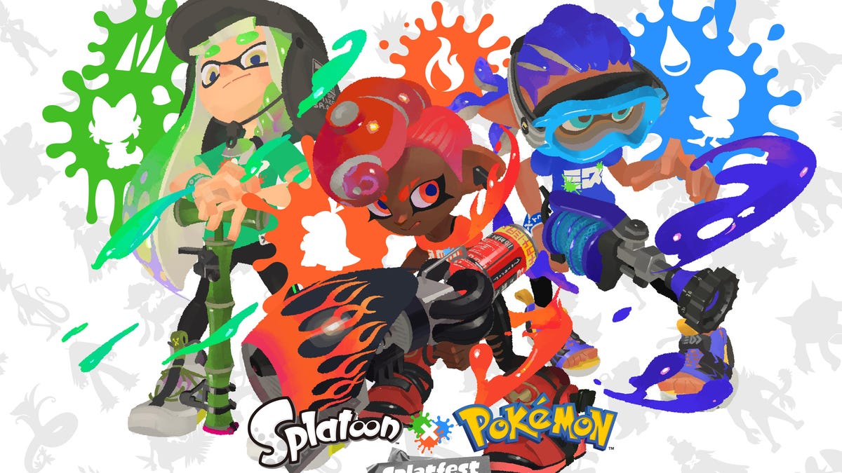 Art for the Splatoon/Pokemon Splatfest event