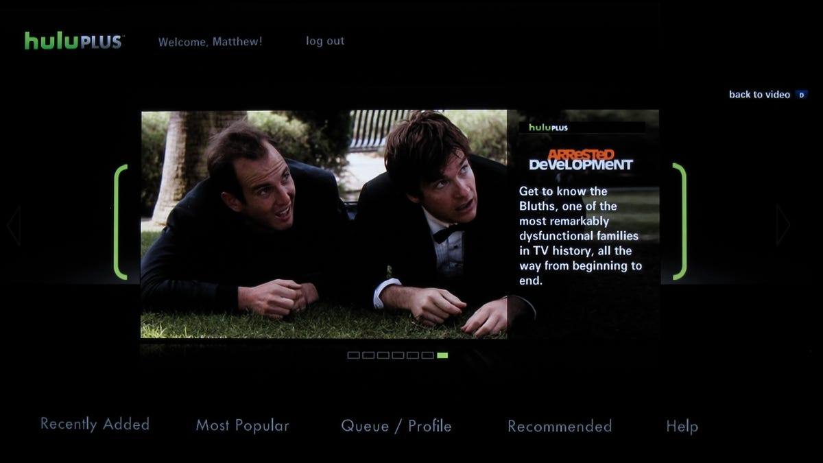 Hulu Plus on the Samsung BD-C6900 Blu-ray player.
