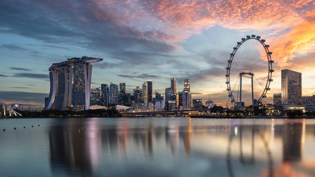 Panorama of Singapore skyline