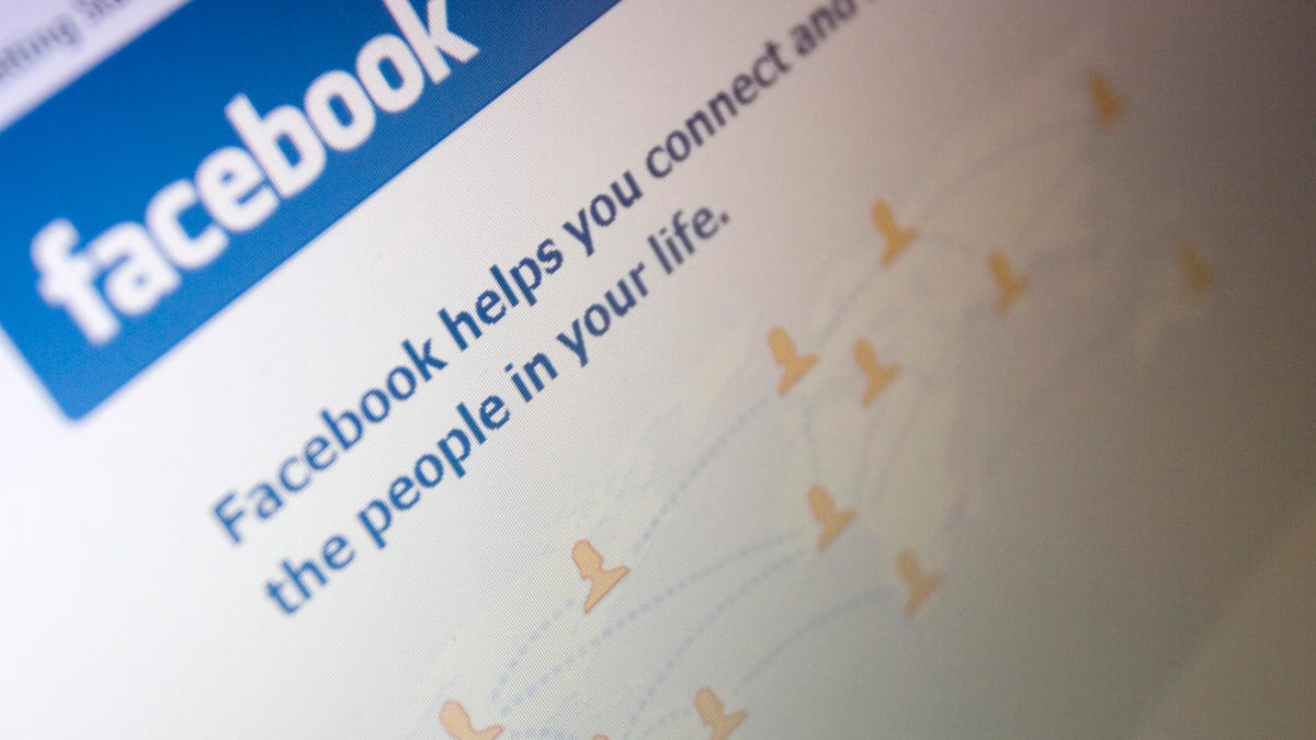 Illustrative image of the Facebook website.