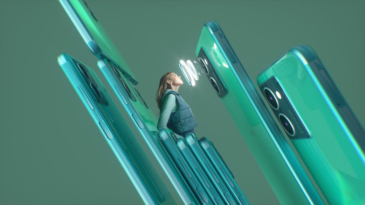 Phone from the side in green