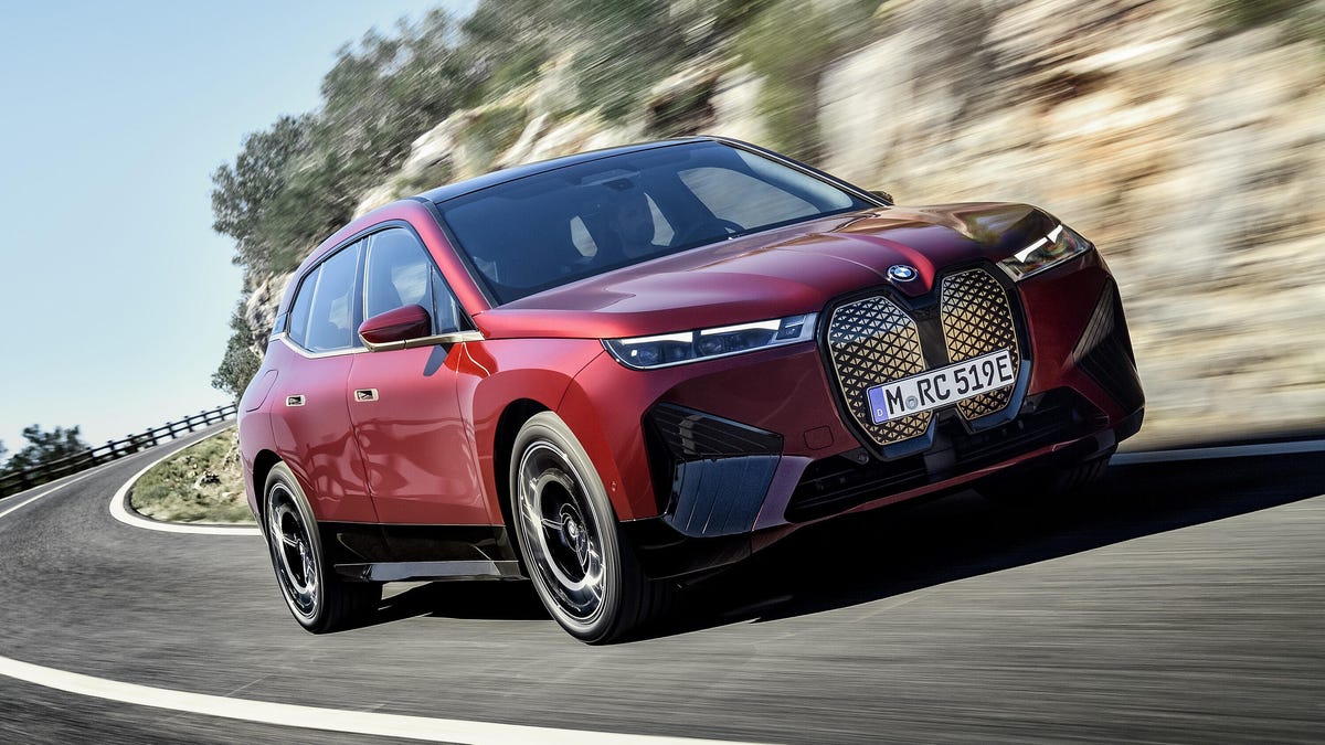 BMW iX SUV - front three-quarter view