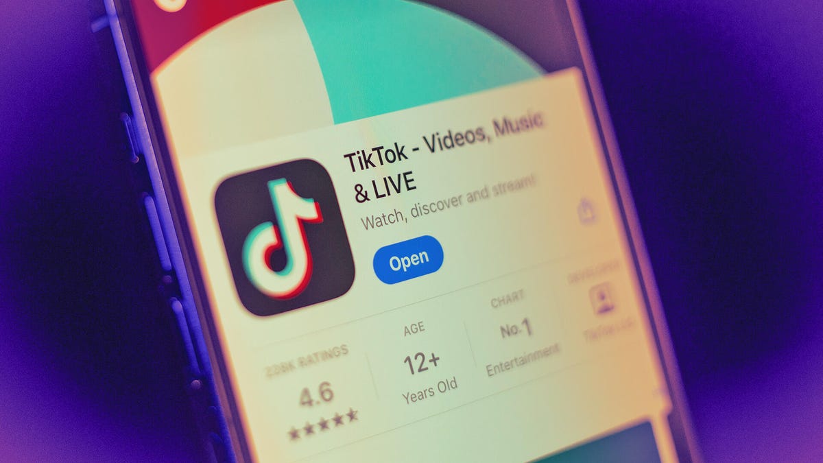 TikTok app on a smartphone