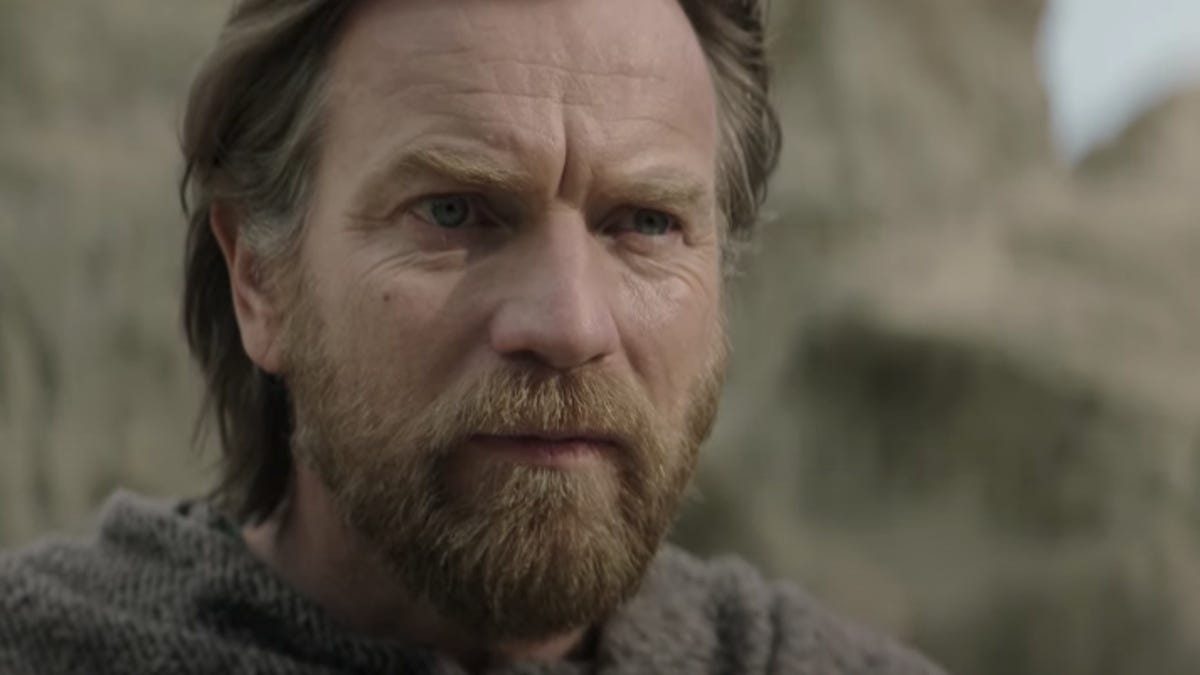 Ewan McGregor as Obi-Wan Kenobi, staring off into the distance