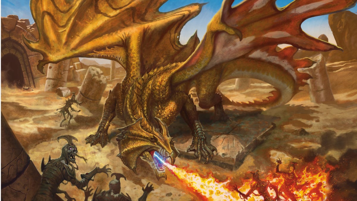A Brass Dragon from the 2024 Monster Manual