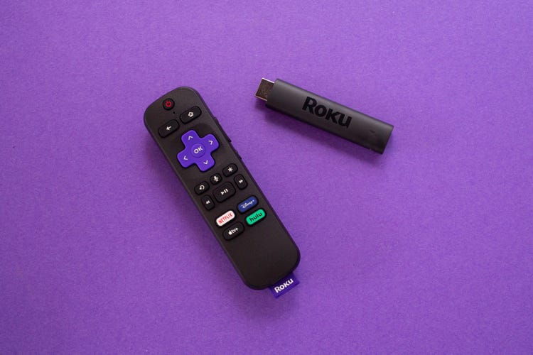 Roku Streaming Stick 4K and 4K Plus on a purple background