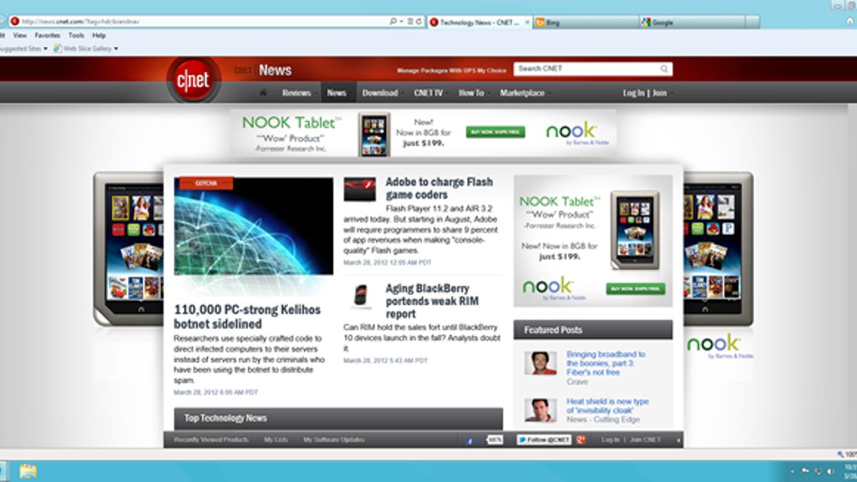 IE10 in desktop mode