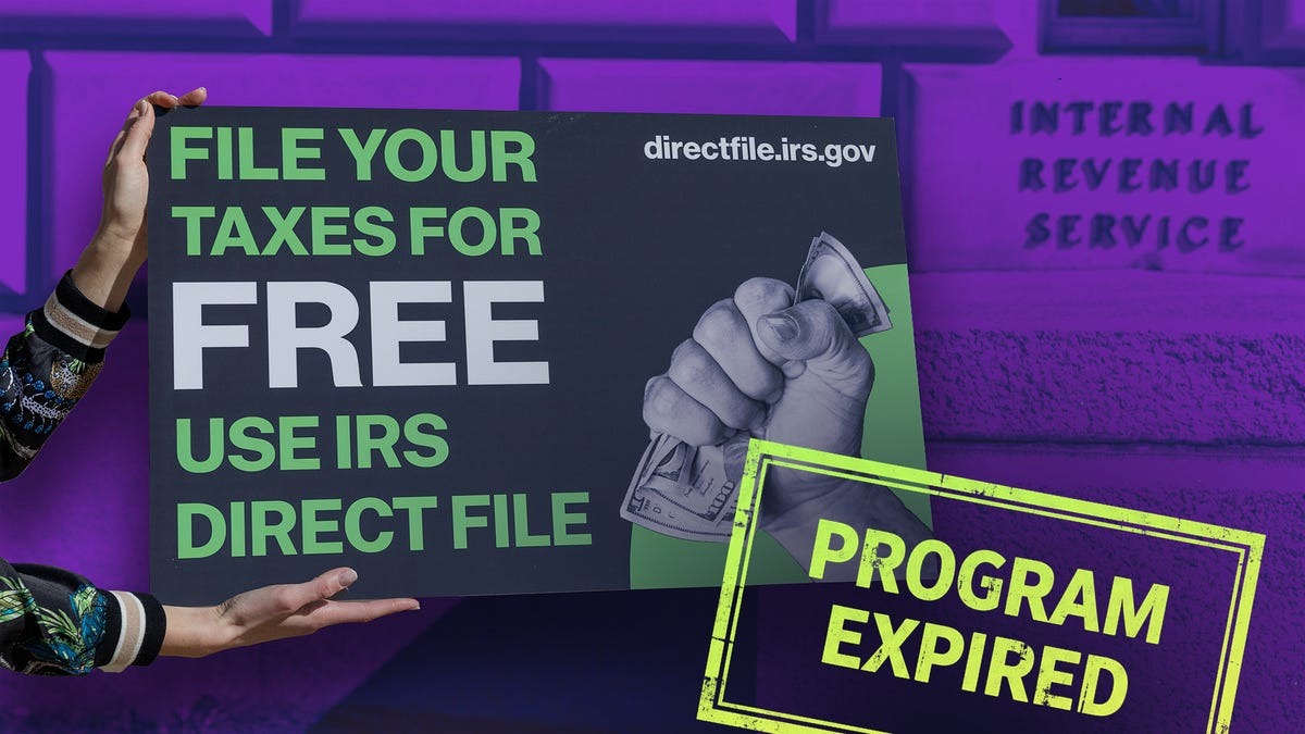 sign that says file your taxes for free and "program expired"