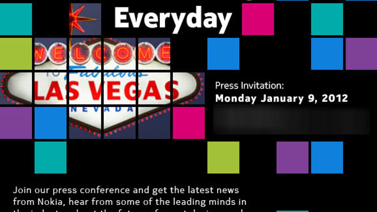Nokia's CES 2012 press conference invite